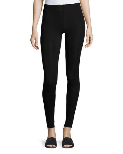 Majestic Soft Touch Jersey Leggings In Black