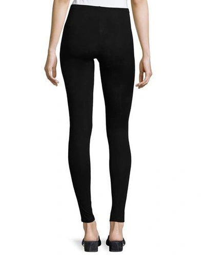 Majestic Soft Touch Jersey Leggings In Black