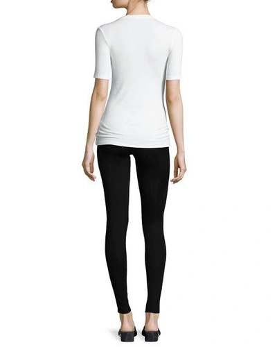 Majestic Soft Touch Jersey Leggings In Black