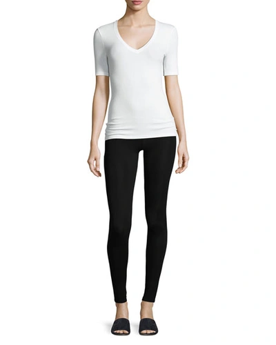 Majestic Soft Touch Jersey Leggings In Black