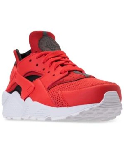 Shop Nike Men's Air Huarache Run Running Sneakers From Finish Line In Habanero Red/black-white-