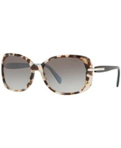 Shop Prada Sunglasses, Pr 08os In Spotted Brown / Grey Gradient