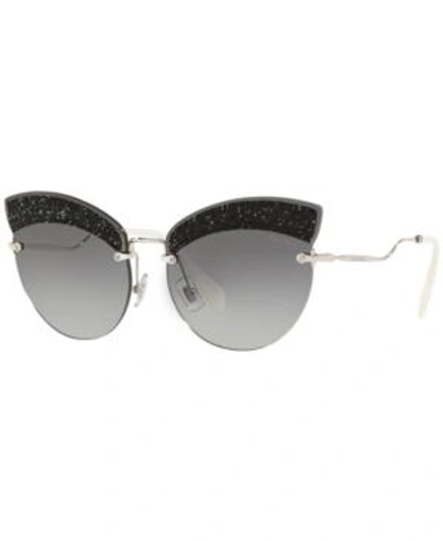Shop Miu Miu Sunglasses, Mu 58ts 65 In Silver / Grey Gradient