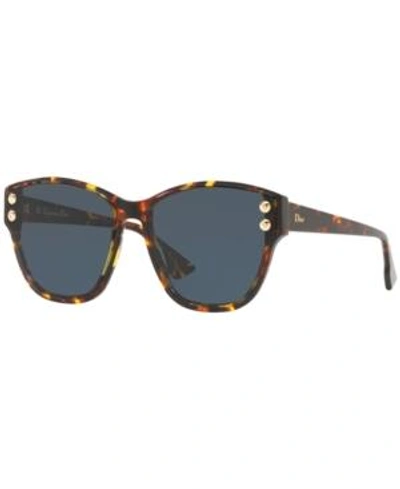Shop Dior Sunglasses, Addict3 60 In Tortoise Brown / Blue