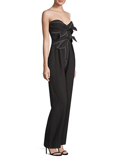 Shop Derek Lam Knot-detail Strapless Jumpsuit In Black