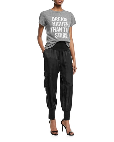 Cinq À Sept Tous Les Jours Giles Satin Jogger Pants In Black
