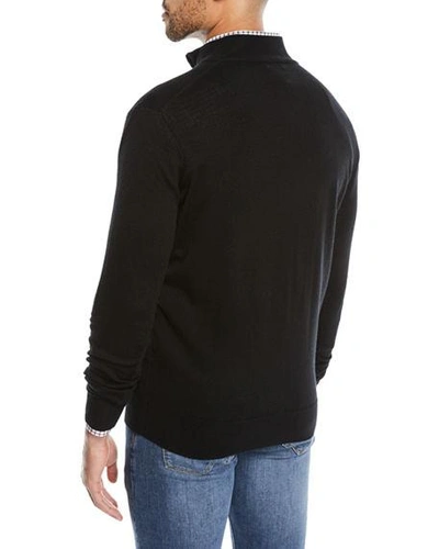 Shop Peter Millar Men's Crown Soft Half-zip Sweater In Black