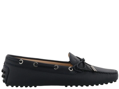 Shop Tod's Gommino Leather Loafers In Navy