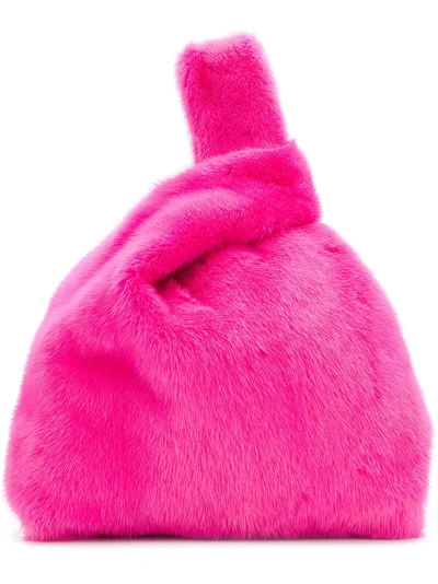 Shop Simonetta Ravizza Fluffy Tote Bag - Pink