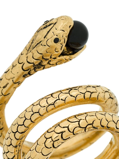 Shop Saint Laurent Snake Ring - Metallic