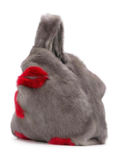 Shop Simonetta Ravizza Fluffy Lips Tote Bag - Grey