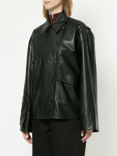 Shop Nino Babukhadia Faux Leather Jacket - Black