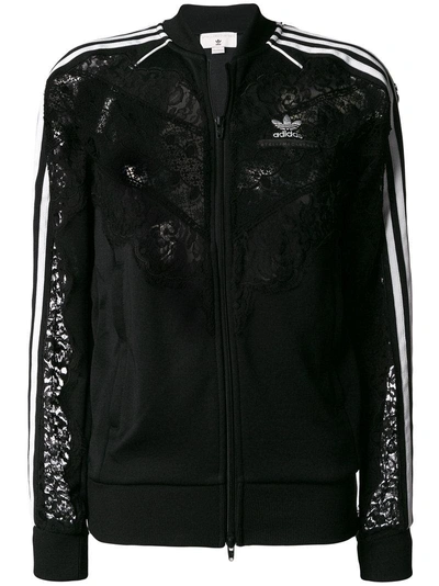 Stella Mccartney Lace Inset Adidas Track Jacket In Black | ModeSens