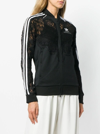 Shop Adidas By Stella Mccartney 3-stripe Lace Jacket - Black
