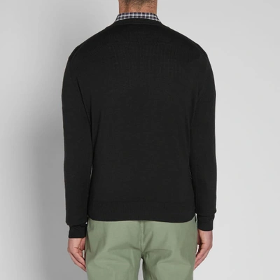 Shop Maison Kitsuné Virgin Wool Crew Knit In Black