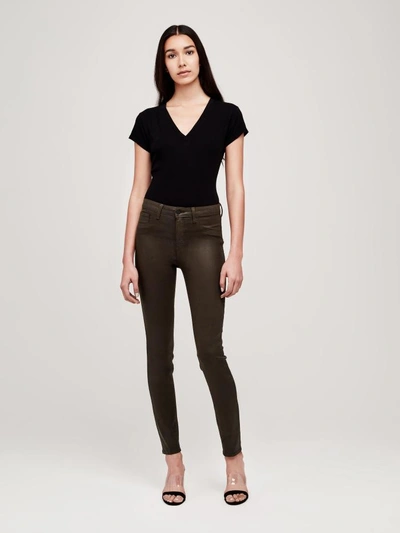 Shop L Agence Margot Coated Jean In Army Coated