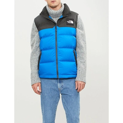 Shop The North Face 1992 Nuptse Shell And Down-blend Gilet In Blu/grey Blk