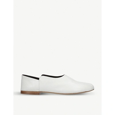 Shop The Row Boheme Leather Slippers In White