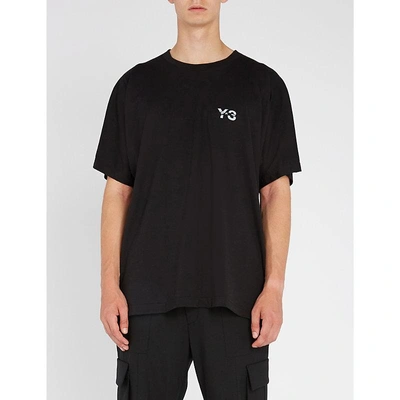 Shop Y-3 Signature Cotton-jersey T-shirt In Black