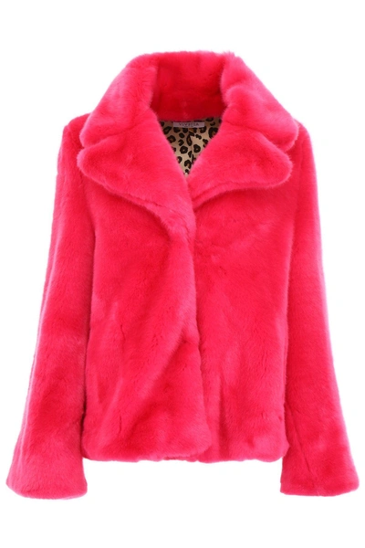 Shop Vivetta Faux Fur Jacket In Fuxia (fuchsia)