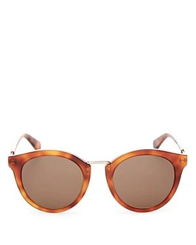 Shop Kate Spade New York Women's Joylyn Round Sunglasses, 50mm In Dark Havana/brown