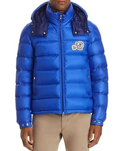 Shop Moncler Bramant Mid-weight Short Down Jacket In Bright Blue