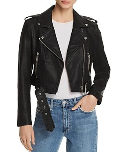 Shop Pistola Tracy Cropped Faux Leather Moto Jacket In Black