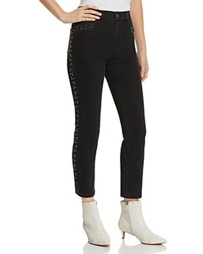 Shop Pistola Charlie Beaded Straight-leg Jeans In Charcoal - 100% Exclusive
