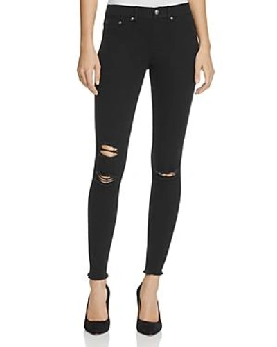 Shop Hue Ripped Knee Denim Leggings In Black