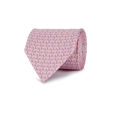 Shop Ferragamo Pink Lamp-print Silk Tie