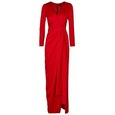 Shop Paule Ka Red Satin Dress