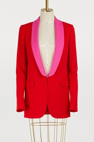 Shop Msgm Cady Jacket In Red/pink