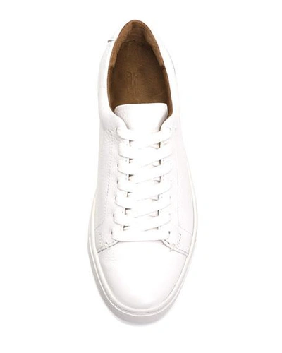 Shop Frye Ivy Tumbled Leather Lace-up Low-top Sneakers In White