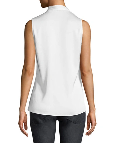 Shop Kobi Halperin Mila Silk-stretch Sleeveless Top In White