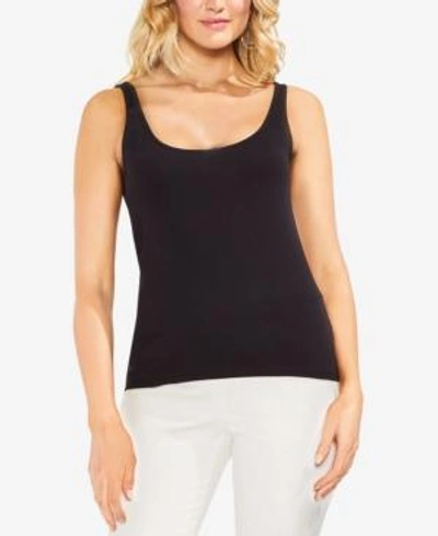 Shop Vince Camuto Sleeveless Knit Tank Top In Rich Black