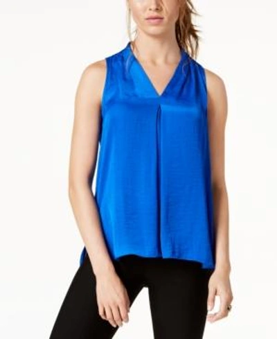 Shop Vince Camuto Inverted-pleat Top, Created For Macy's In Cobalt Blue