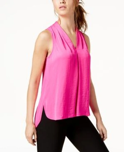 Shop Vince Camuto Inverted-pleat Top, Created For Macy's In Pop Pink
