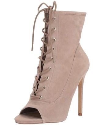 Steve Madden Saint Lace-up Bootie In Taupe Suede | ModeSens