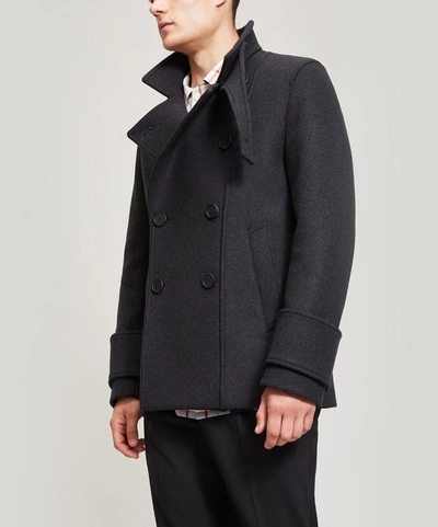 Shop Wooyoungmi Wool-blend High Neck Coat In Grey