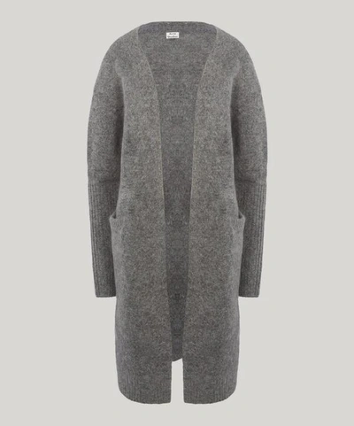 Shop Acne Studios Raya Hairy Wool-blend Cardigan In Grey