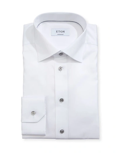 Shop Gucci Contemporary-fit Twill Shirt With Gray Buttons In White
