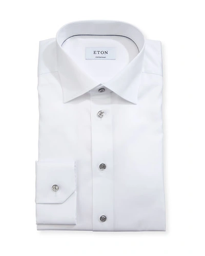 Gucci Contemporary-fit Twill Shirt With Gray Buttons In White