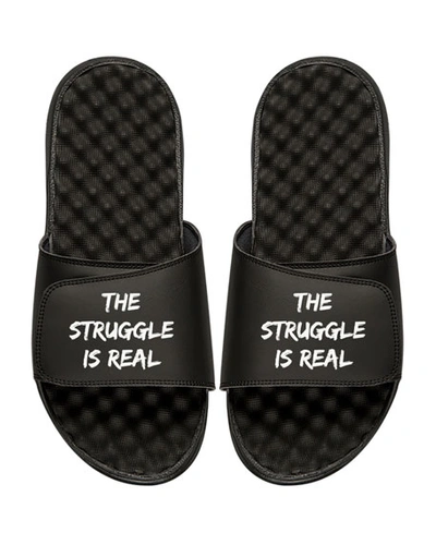Shop Islide Men's The Struggle Is Real Slide Sandals In Black