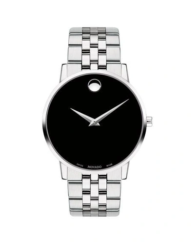 Shop Movado Men's 40mm Ultra Slim Watch With Bracelet Black Museum Dial