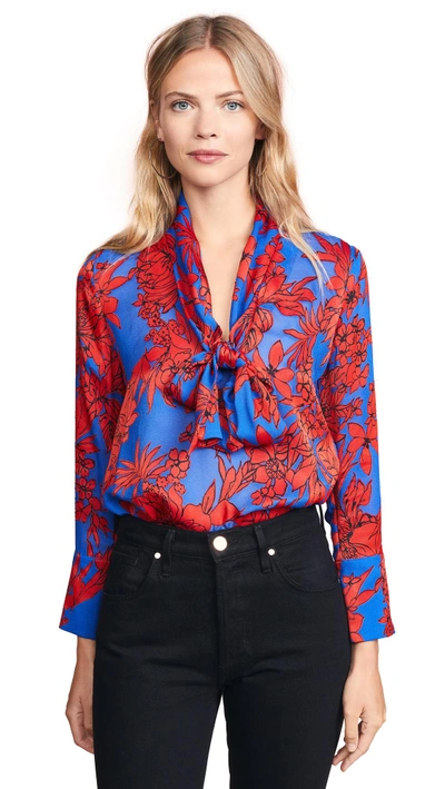 Shop Alice And Olivia Gwenda Blouse In Fancy Floral