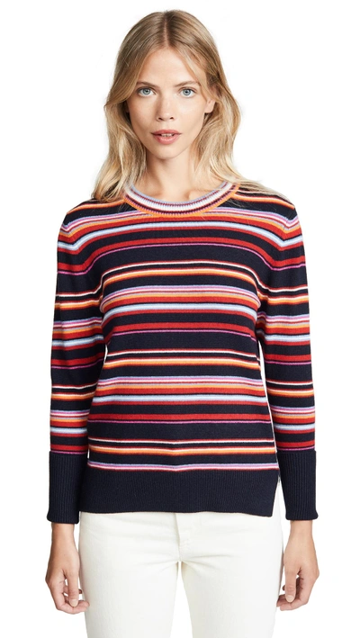 Shop Tory Burch Kit Sweater In Tory Navy