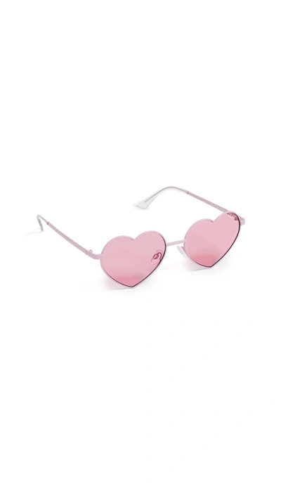 Shop Quay Heartbreaker Sunglasses In Pink/pink