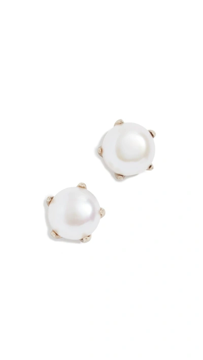 Shop Lulu Frost Lustre Imitation Pearl Studs In Antique Gold