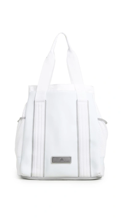 Shop Adidas By Stella Mccartney Tennis Bag In White/mid Grey/gunmetal