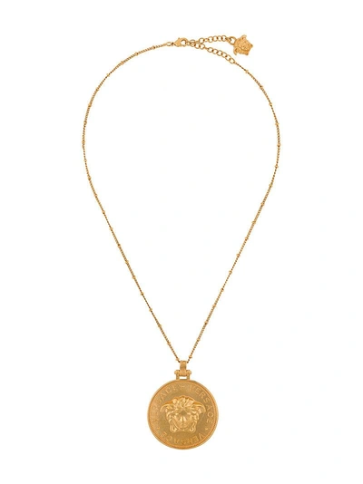 Shop Versace Medusa Coin Necklace